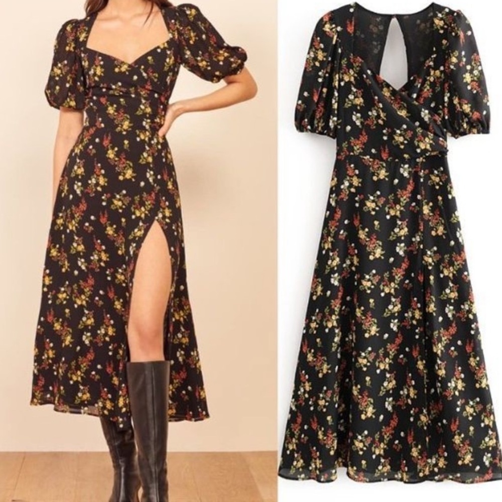Reformation Wildflower Vionnette Dress Size 2, floral midi